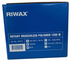 RIWAX rotačná leštička autolaku 1200W bezuhlíková (brushless)