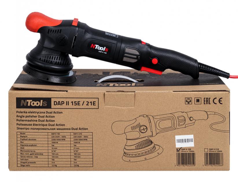 NTools Dual Action Polisher DAP II 15E 15mm orbit, 125mm